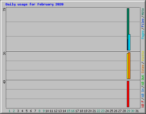 Daily usage for February 2020