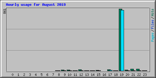 Hourly usage for August 2019